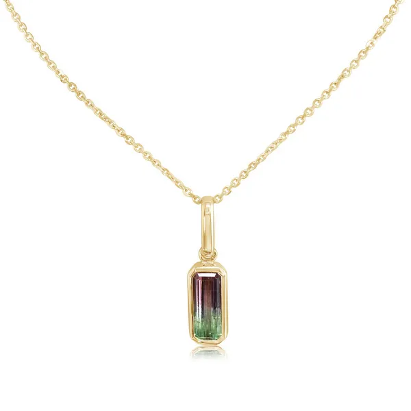 14Kt Yellow Watermelon Tourmaline Pendant S&E Jewelers Depew, NY