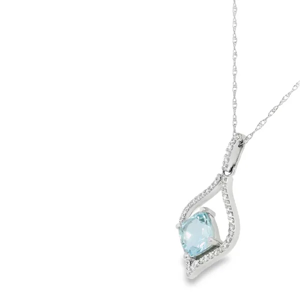 14K White Gold Aquamarine Necklace Image 3 S&E Jewelers Depew, NY