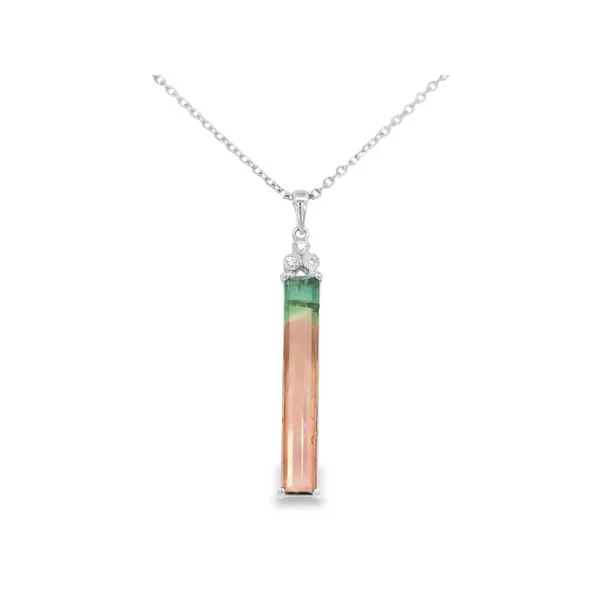 14K White Gold Watermelon Tourmaline Pendant S&E Jewelers Depew, NY