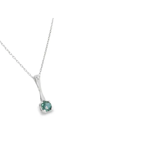 14Kt White Alexandrite and Diamond Pendant Image 2 S&E Jewelers Depew, NY