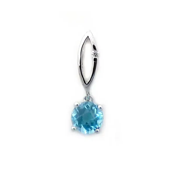 14KT White Aquamarine Platinum Pendant S&E Jewelers Depew, NY