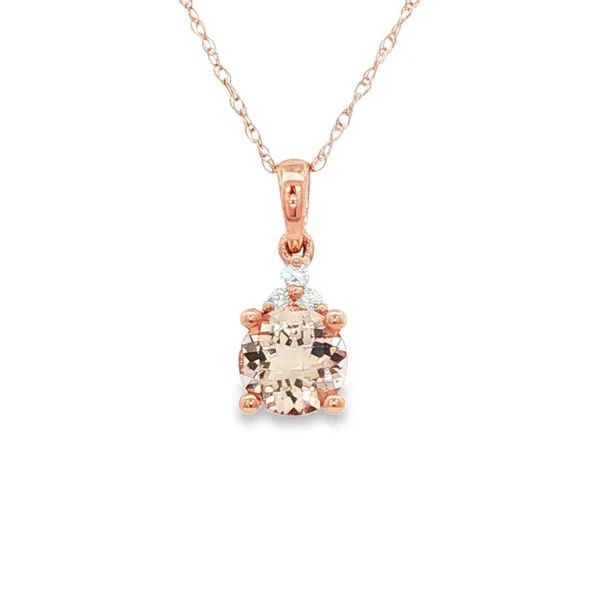14KT Rose Gold Morganite Pendant Image 2 S&E Jewelers Depew, NY