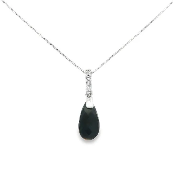 14KT White Gold Onyx Pendant S&E Jewelers Depew, NY