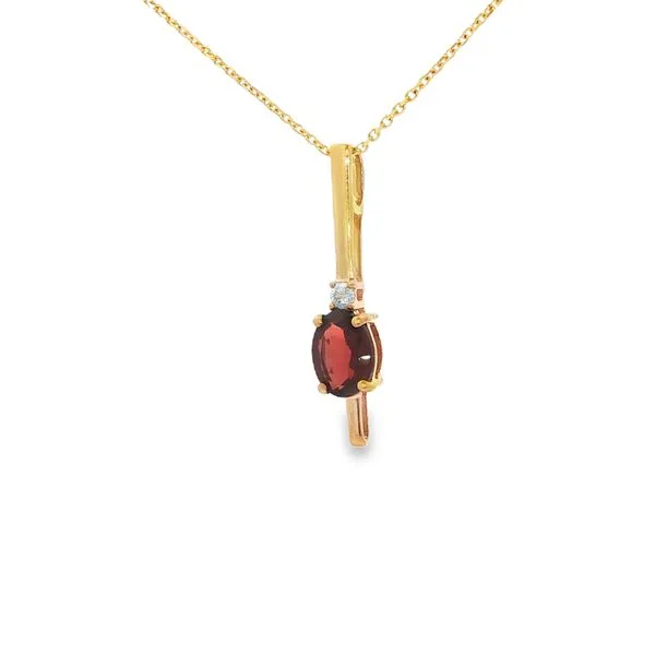 14K Yellow Gold Garnet Semi-Mount Pendant Image 2 S&E Jewelers Depew, NY