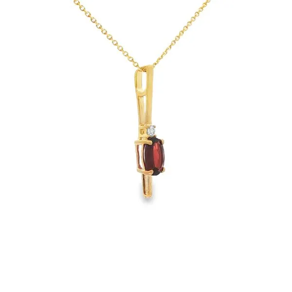 14K Yellow Gold Garnet Semi-Mount Pendant Image 3 S&E Jewelers Depew, NY