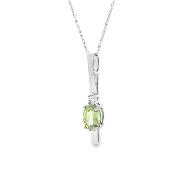 14K White Gold Peridot Semi-Mount Pendant Image 2 S&E Jewelers Depew, NY