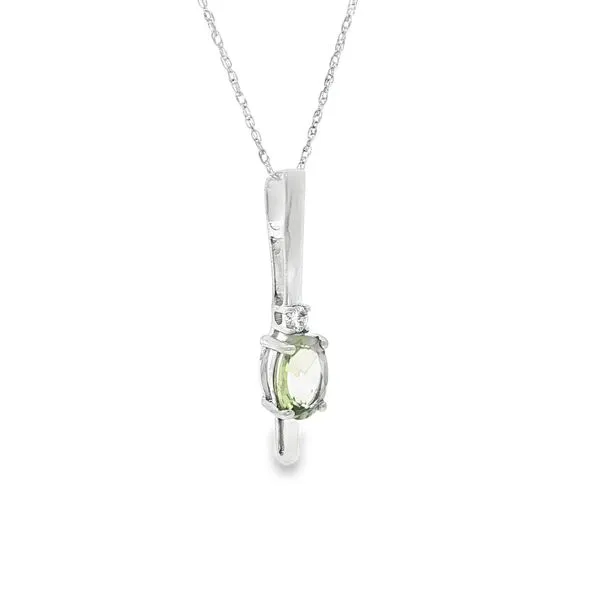 14K White Gold Peridot Semi-Mount Pendant Image 3 S&E Jewelers Depew, NY