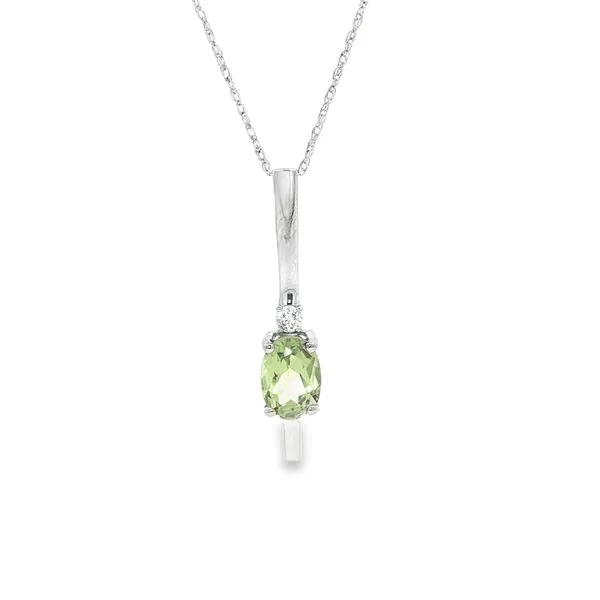 14K White Gold Peridot Semi-Mount Pendant S&E Jewelers Depew, NY