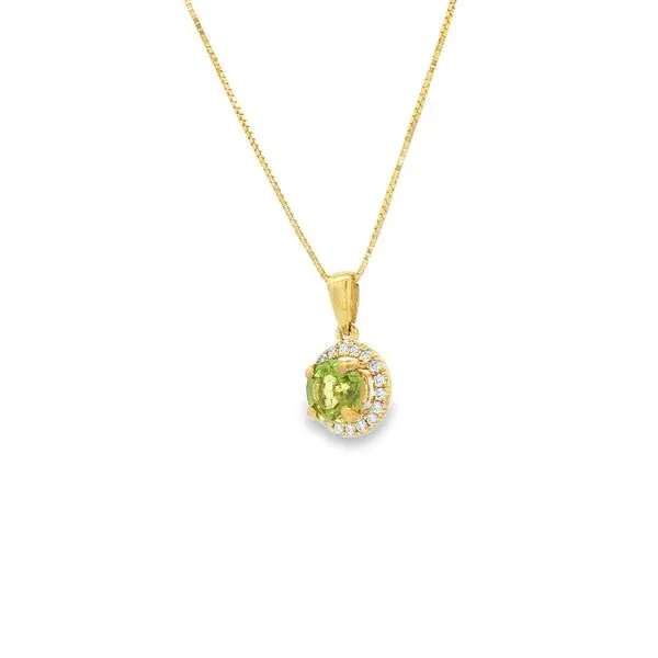 14K Yellow Gold Peridot Semi-Mount Pendant Image 2 S&E Jewelers Depew, NY