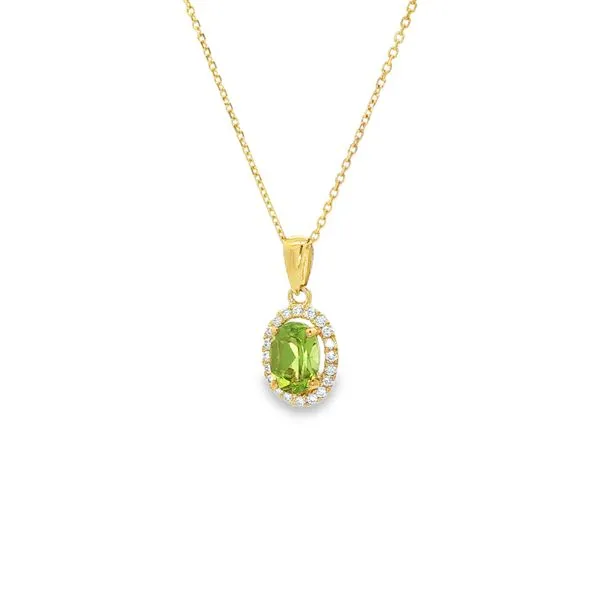 14K Yellow Gold Peridot Semi-Mount Pendant Image 2 S&E Jewelers Depew, NY