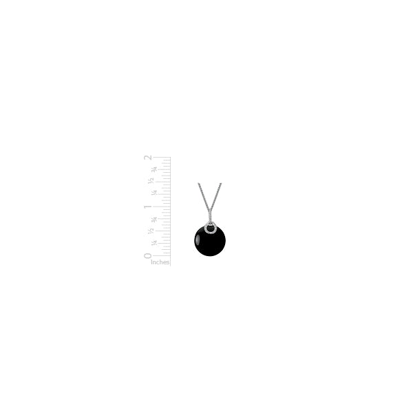 14Kt White Gold Onyx Diamond Pendant Image 2 S&E Jewelers Depew, NY