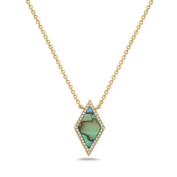 14Kt Yellow Abalone and Diamond Necklace S&E Jewelers Depew, NY