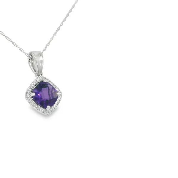 10Kt White Amethyst and Diamond Necklace Image 2 S&E Jewelers Depew, NY