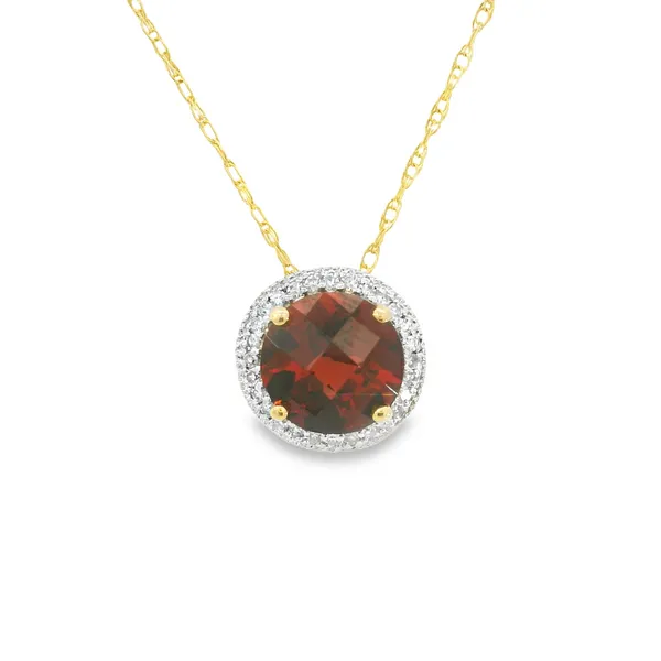 14Kt Tri-Tone Garnet and Diamond Necklace S&E Jewelers Depew, NY