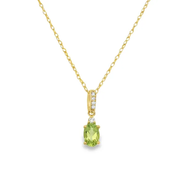 14K Yellow Gold Peridot and Diamond Necklace S&E Jewelers Depew, NY