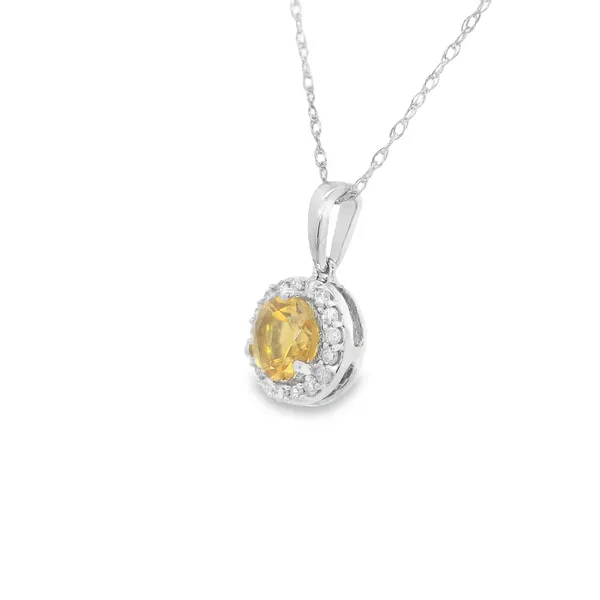 14Kt White Gold Citrine and Diamond Necklace Image 3 S&E Jewelers Depew, NY