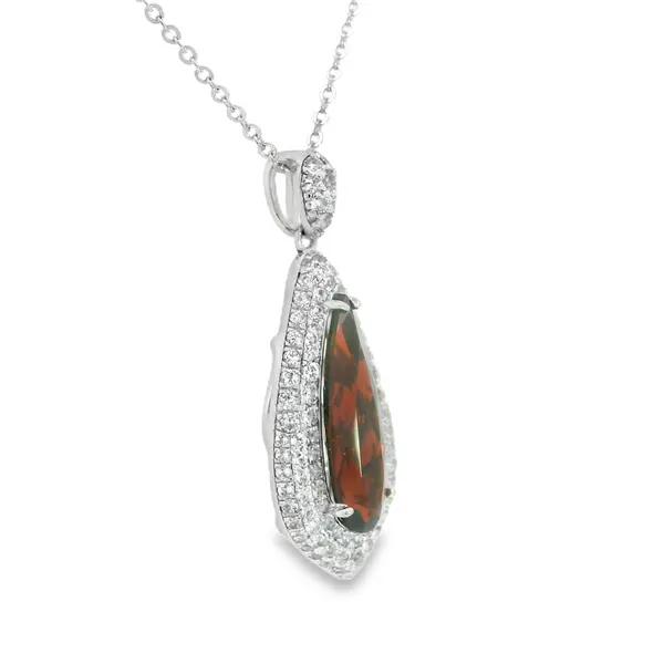 Sterling Silver Garnet and White Topaz Necklace Image 2 S&E Jewelers Depew, NY