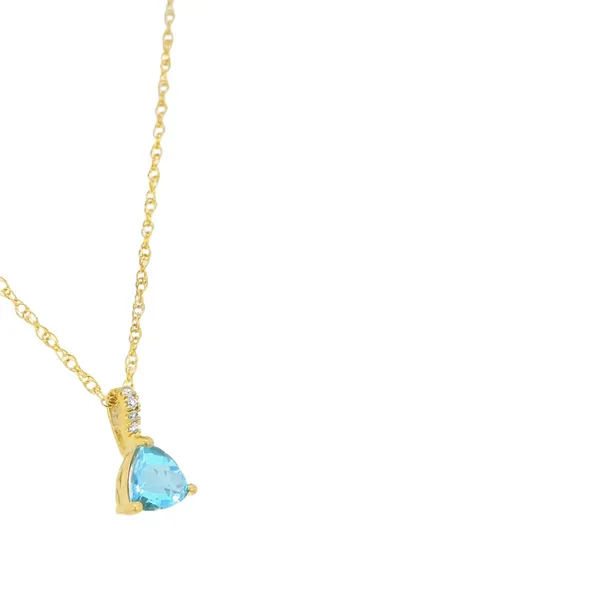 10K Yellow Gold Blue Topaz Necklace Image 2 S&E Jewelers Depew, NY