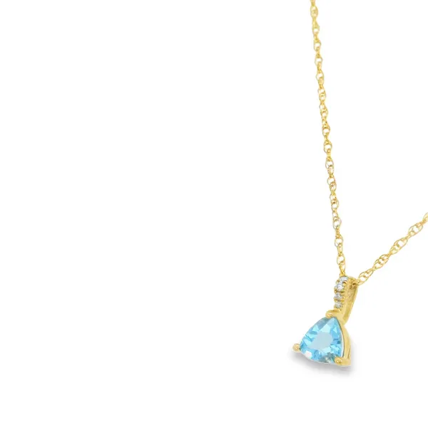 10K Yellow Gold Blue Topaz Necklace Image 3 S&E Jewelers Depew, NY