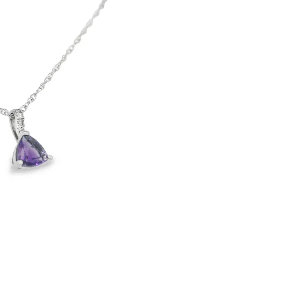 10K White Gold Amethyst and Diamond Necklace Image 2 S&E Jewelers Depew, NY