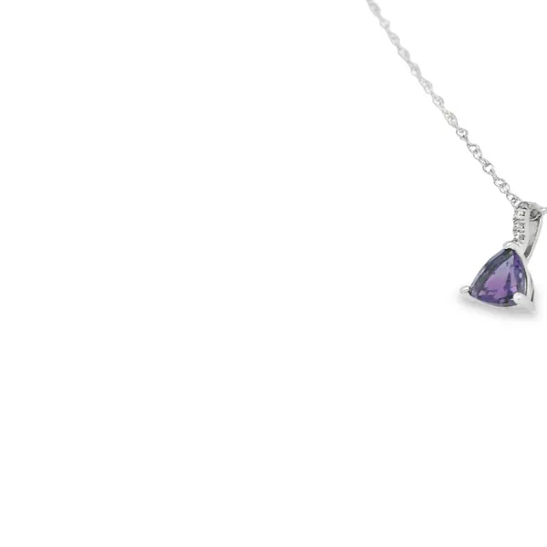 10K White Gold Amethyst and Diamond Necklace Image 3 S&E Jewelers Depew, NY