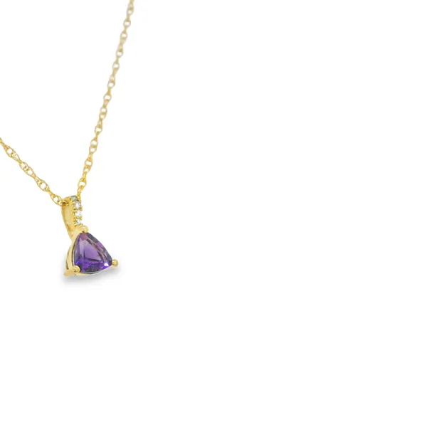 10K Yellow Gold Amethyst and Diamond Necklace Image 2 S&E Jewelers Depew, NY