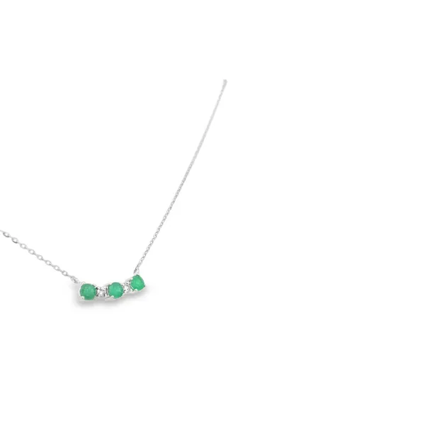 14K White Gold Emerald Necklace Image 2 S&E Jewelers Depew, NY