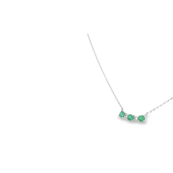 14K White Gold Emerald Necklace Image 3 S&E Jewelers Depew, NY