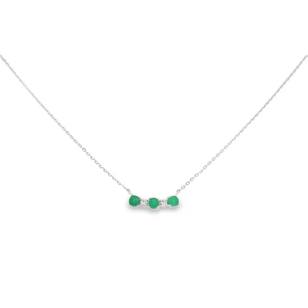 14K White Gold Emerald Necklace S&E Jewelers Depew, NY