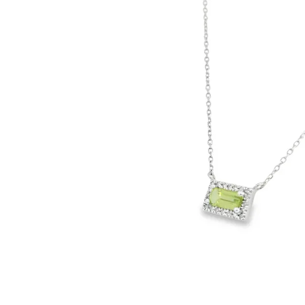 14K White Gold Peridot Necklace Image 3 S&E Jewelers Depew, NY