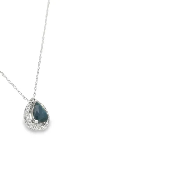 14K White Gold Sapphire and Diamond Necklace Image 2 S&E Jewelers Depew, NY