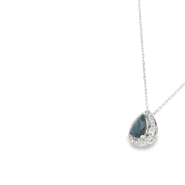 14K White Gold Sapphire and Diamond Necklace Image 3 S&E Jewelers Depew, NY