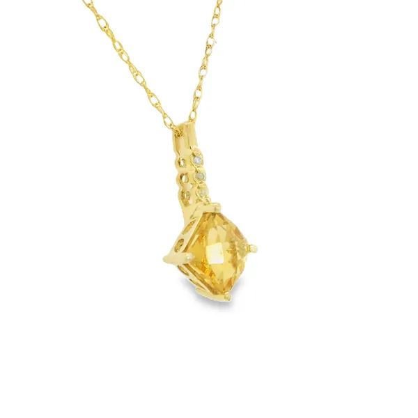 14K Yellow Gold Citrine Necklace Image 2 S&E Jewelers Depew, NY