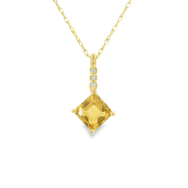 14K Yellow Gold Citrine Necklace S&E Jewelers Depew, NY