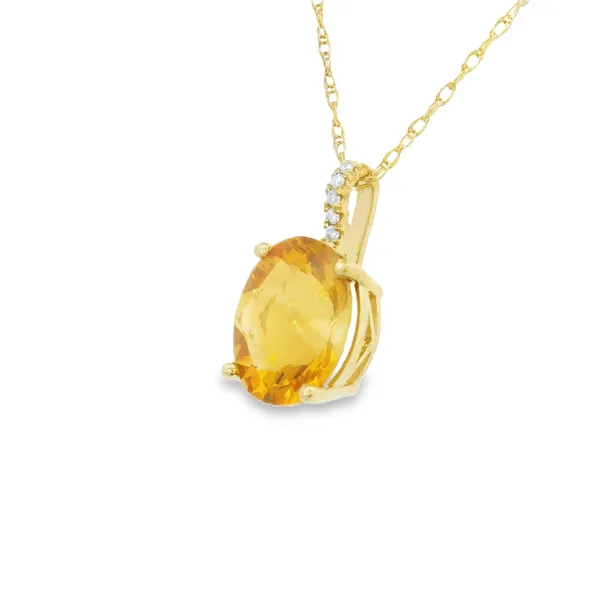 14K Yellow Gold Citrine Necklace Image 3 S&E Jewelers Depew, NY