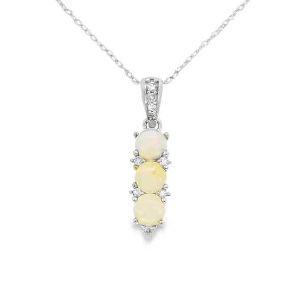 14K White Gold Ethiopian Opal Necklace S&E Jewelers Depew, NY