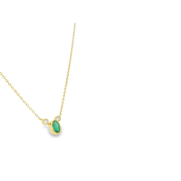 14KT Gold Emerald Necklace Image 2 S&E Jewelers Depew, NY