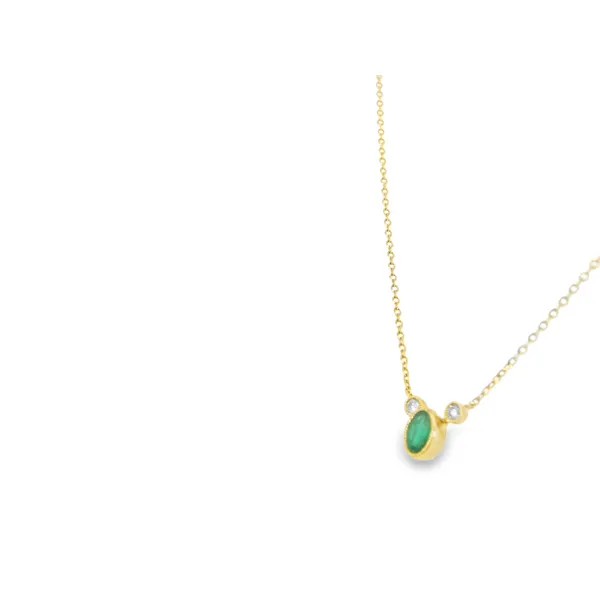 14KT Gold Emerald Necklace Image 3 S&E Jewelers Depew, NY