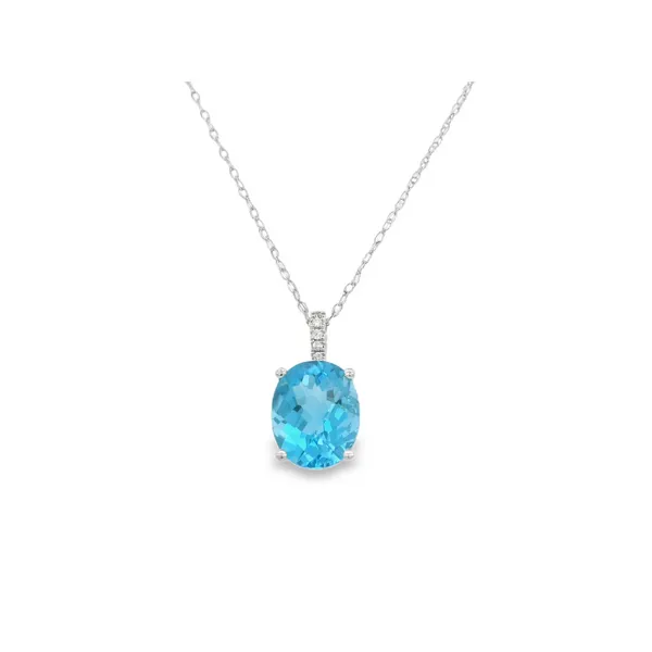 14K White Gold Blue Topaz Necklace S&E Jewelers Depew, NY