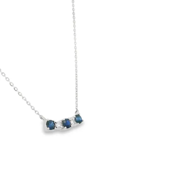 14K White Gold Sapphire and Diamond Necklace Image 2 S&E Jewelers Depew, NY