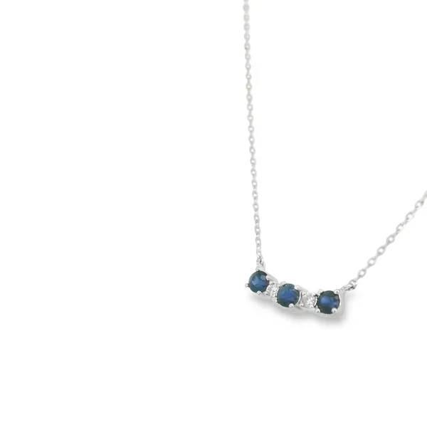 14K White Gold Sapphire and Diamond Necklace Image 3 S&E Jewelers Depew, NY