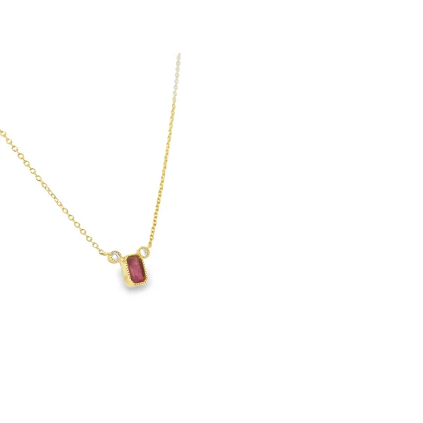 14K Yellow Gold Ruby and Diamond Necklace Image 2 S&E Jewelers Depew, NY