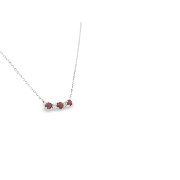 14K White Gold Ruby Necklace Image 2 S&E Jewelers Depew, NY