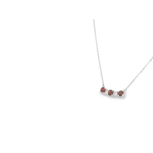 14K White Gold Ruby Necklace Image 3 S&E Jewelers Depew, NY