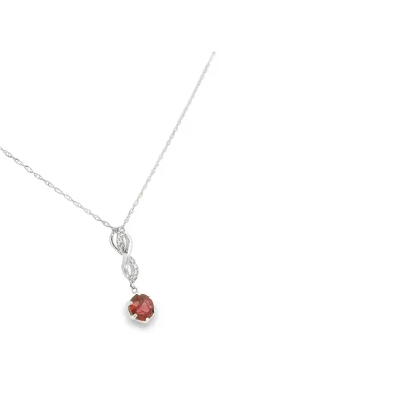 10K White Gold Ruby and Diamond Necklace Image 2 S&E Jewelers Depew, NY