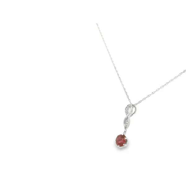 10K White Gold Ruby and Diamond Necklace Image 3 S&E Jewelers Depew, NY