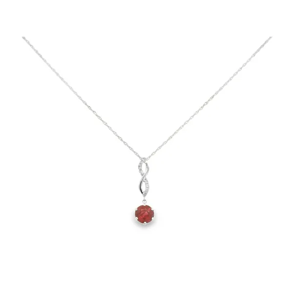 10K White Gold Ruby and Diamond Necklace S&E Jewelers Depew, NY