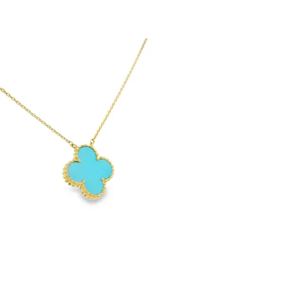 14KT Gold Turquoise Necklace Image 2 S&E Jewelers Depew, NY