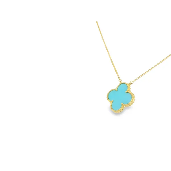 14KT Gold Turquoise Necklace Image 3 S&E Jewelers Depew, NY