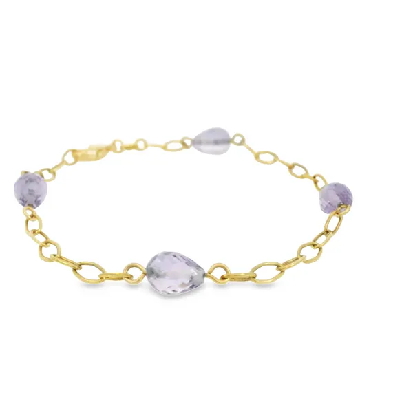 14Kt Yellow Amethyst Pear Bracelet Image 2 S&E Jewelers Depew, NY